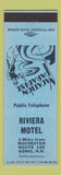 Matchbook Cover - Riviera Motel Gonic NH BLUE