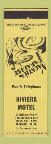 Matchbook Cover - Riviera Motel Gonic NH YELLOW