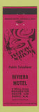 Matchbook Cover - Riviera Motel Gonic NH RED