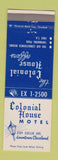 Matchbook Cover - Colonial House Motel Cleveland OH