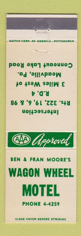 Matchbook Cover - Wagon Wheel Motel Meadville PA