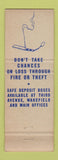 Matchbook Cover - North Side Savings Bank White Plains New York City