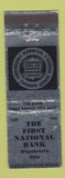 Matchbook Cover - First National Bank Wapakoneta OH 1954 WEAR
