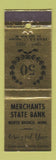 Matchbook Cover - Merchants State Bank North Branch MN 1955