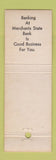 Matchbook Cover - Merchants State Bank North Branch MN 1955