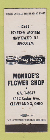 Matchbook Cover - Monroe's Flower Shop Cleveland OH 1952