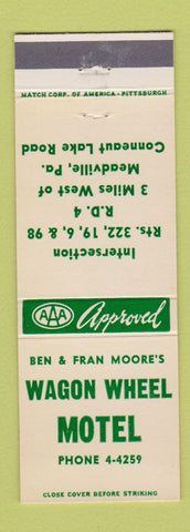 Matchbook Cover - Wagon Wheel Motel Meadville PA