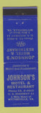 Matchbook Cover - Johnson Motel Restaurant Wytheville VA BLUE