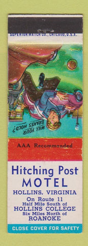 Matchbook Cover - Hitching Post Motel Hollins VA