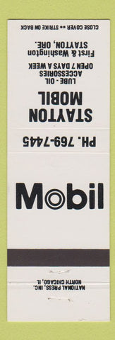 Matchbook Cover - Mobil oil gas Stayton OR
