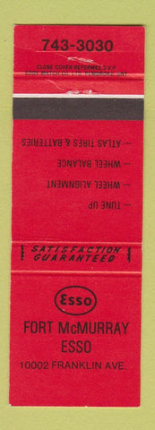 Matchbook Cover - Fort McMurray Esso oil gas AB