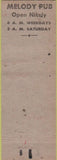 Matchbook Cover - Melody Pub Chicago IL