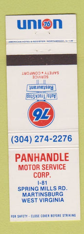 Matchbook Cover - Union 76 oil gas Martinsburg WV