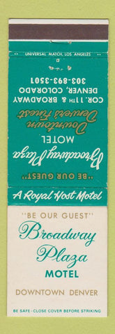 Matchbook Cover - Broadway Plaza Motel Denver Colorado