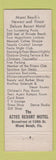 Matchbook Cover - Aztec Resort Motel Miami Beach FL