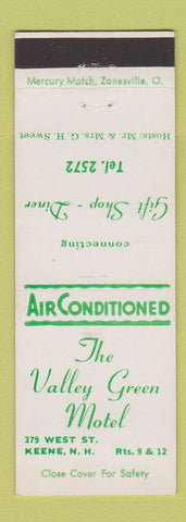 Matchbook Cover - Valley Green Motel Keene NH