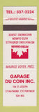 Matchbook Cover - Garage Du Coin Portneuf Petro Canada oil gas QC