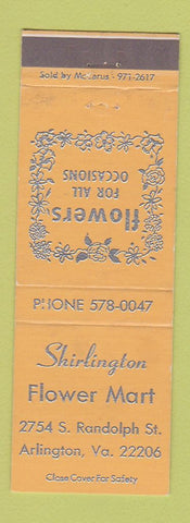 Matchbook Cover - Shirlington Flower Mart Arlington VA