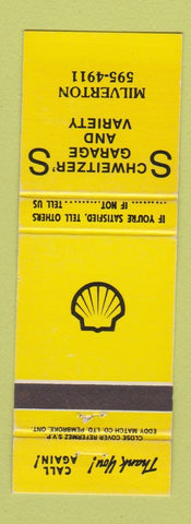 Matchbook Cover - Shell oil gas Schweitzer's Garage Milverton ON
