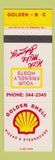 Matchbook Cover - Golden Shell Pizza Steak Golden BC