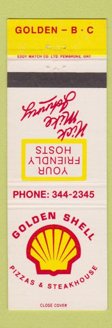 Matchbook Cover - Golden Shell Pizza Steak Golden BC