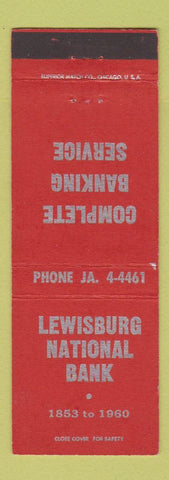 Matchbook Cover - Lewisburg National Bank PA? 1960