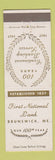 Matchbook Cover - First National Bank Brunswick ME 1957