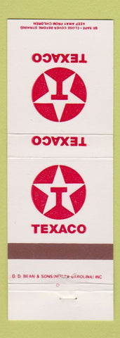 Matchbook Cover - Texaco oil gas DD Bean
