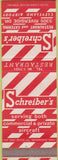 Matchbook Cover - Schreiber's Restaurant Cleveland OH airport