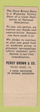 Matchbook Cover - Percy Brown's Grocery  Wilkes Barre PA 1955