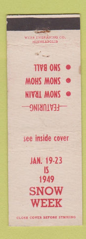 Matchbook Cover - Snow Week 1949 Minneapolis? MN