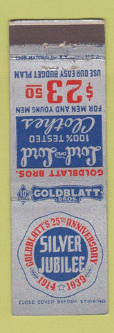 Matchbook Cover - Goldblatt's Men's Clothes 1939