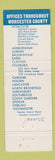 Matchbook Cover - Worcester County National Bank MA 1964