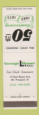 Matchbook Cover - George Busse Real Estate Insurance Mount Prospect IL 1973
