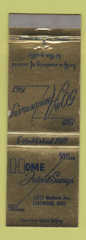 Matchbook Cover - Home Federal Savings Lakewood OH 1961 WEAR