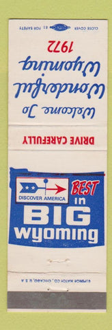 Matchbook Cover - Wyoming WY Tourism 1972 Casper WY