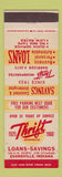 Matchbook Cover - Thrift Loan Savings Evansville IN 1960