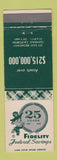 Matchbook Cover - Fidelity Federal Savings Glendale CA 1962