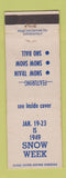 Matchbook Cover - Snow Week 1949 Minneapolis? MN