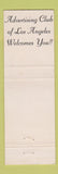 Matchbook Cover - AAW Convention Adorama Los Angeles CA 1956
