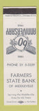 Matchbook Cover - Farmers State Bank Middleville 1968