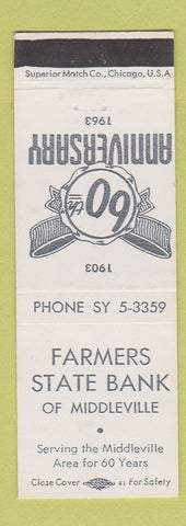 Matchbook Cover - Farmers State Bank Middleville 1968