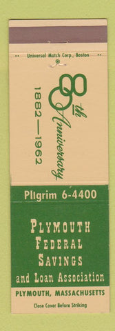 Matchbook Cover - Plymouth Federal Savings and Loan MA 1962