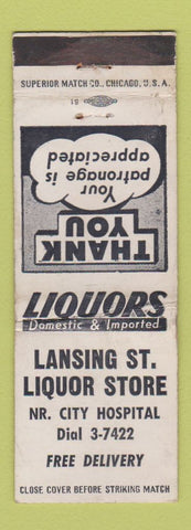 Matchbook Cover - Lansing St Liquor Store
