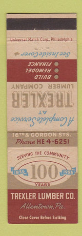 Matchbook Cover - Trexler Lumber Allentown PA 1956