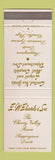 Matchbook Cover - EW Edwards Cherry Valley Room Shoppingtown Dewitt NY