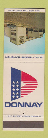 Matchbook Cover - Donnay Euro Tennis Barchon Belgium