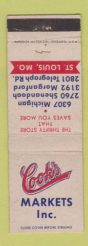 Matchbook Cover - Cook's Market Grocery St Louis MO WEAR