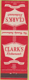 Matchbook Cover - Clark's Restaurants Akron Cleveland OH