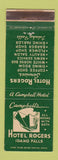 Matchbook Cover - Hotel Rogers Idaho Falls ID